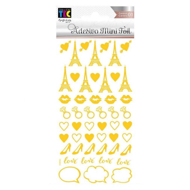 Adesivo Mini Foil Dourado Acessórios Femininos Toke e Crie 20950