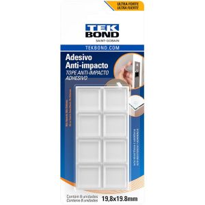 Adesivo Protetor Anti Impacto Silicone Quadrado 19,8mm c/08 Unid Tekbond 23601019800