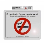 Adesivo Sinalização Plascony 20 x 25cm - É Proibido Fumar Neste Local