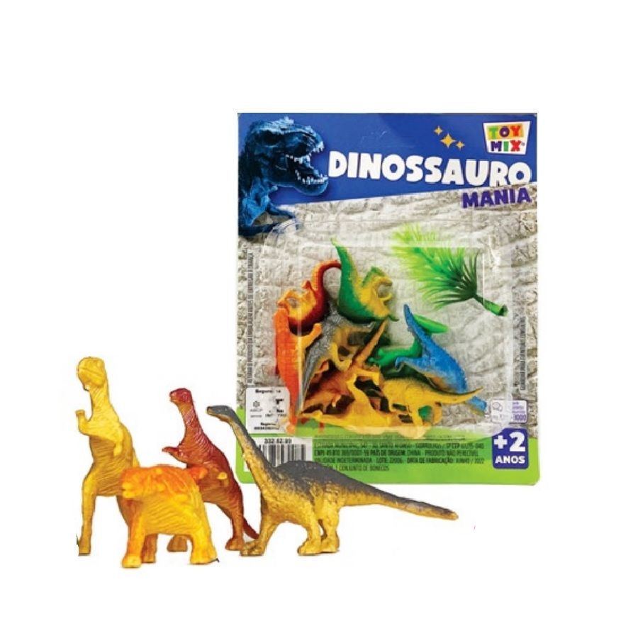 Dinossauro Para Colorir Brinquedo Didático C/6 Tinta Guache - Sortidos