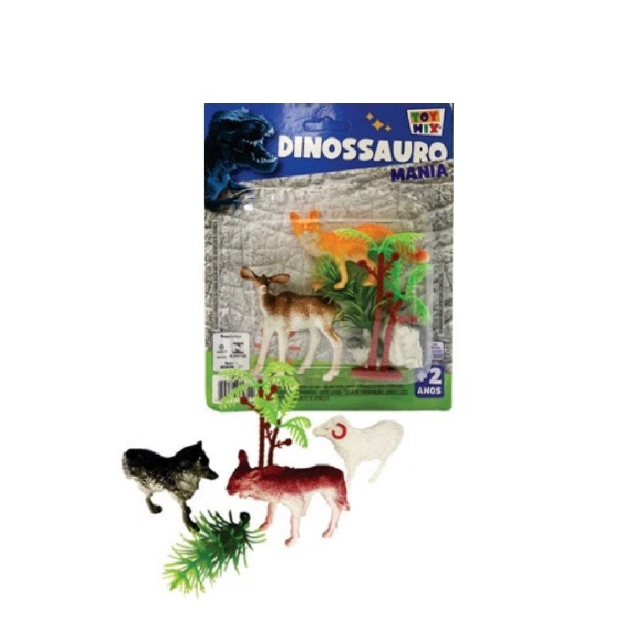 Animais Plásticos Zoo c/5 Unid Toy Mix 