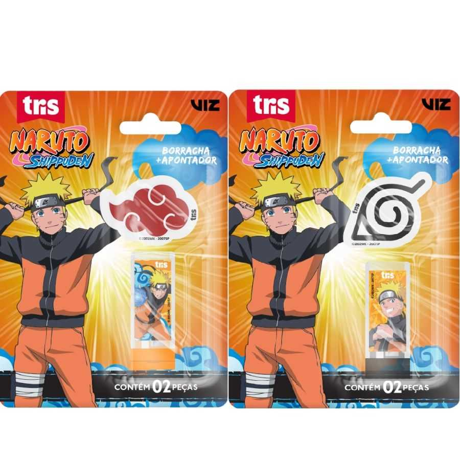 Apontador + borracha naruto C/2 tris na Americanas Empresas