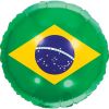 Balão Metalizado Decorado Redondo Bandeira Brasil 18 X 45cm Make +