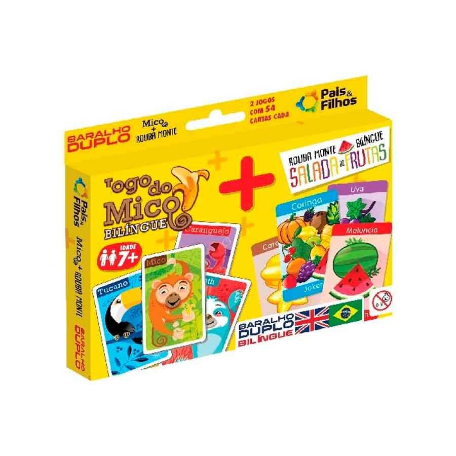 Kit Baralho Duplo De Plástico + Uno Jogo De Cartas