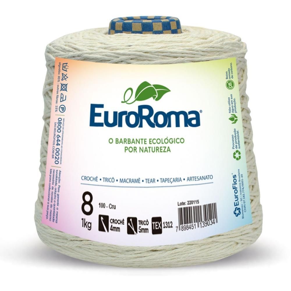 Barbante Cru 4/8 1Kg Euroroma - Eurofios