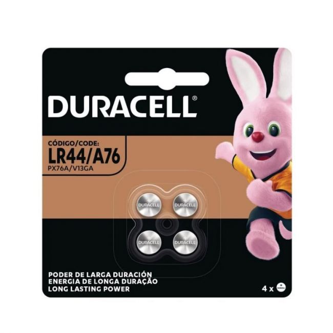 Bateria Botão LR44 Duracell 1,5v Alcalina c/4 Unid A76