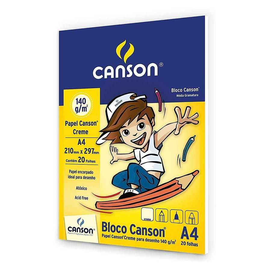 Bloco para Desenho A4 Creme 140g c/20 Fls - Canson