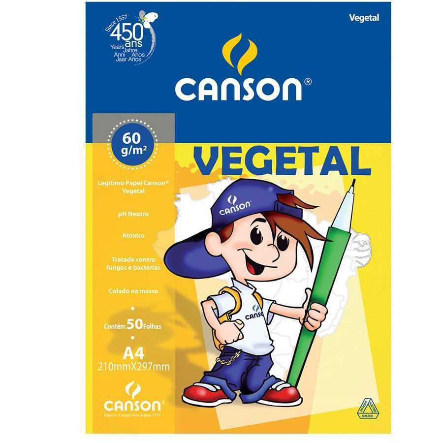 Bloco para Desenho A4 Vegetal 60g c/ 50 Fls - Canson