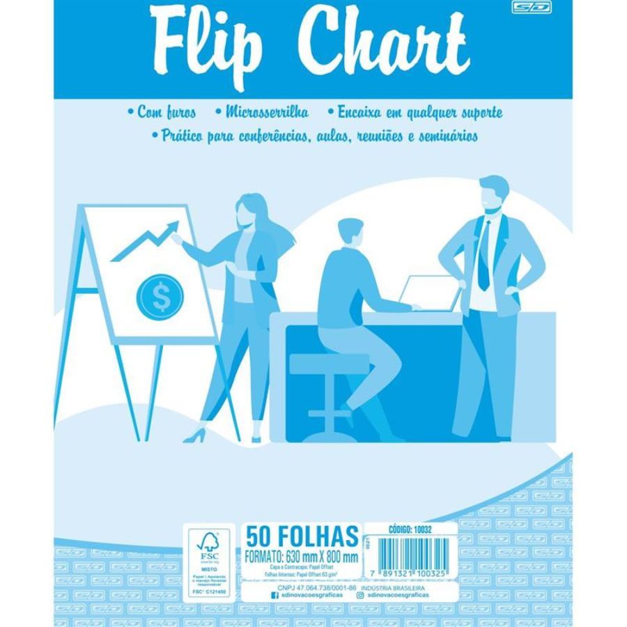Bloco Flip Chart 63 x 80cm 63g c/50 Fls São Domingos