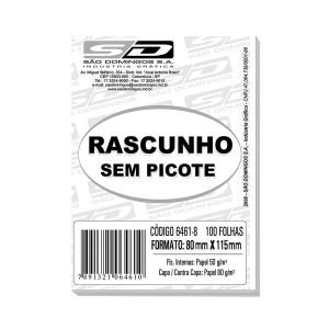 Rascunho sem Pauta sem Picote 100 Fls 80mm x 115mm São Domingos 6461-8