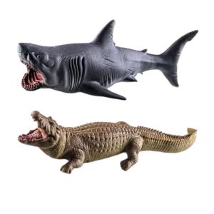 Boneco Realista Water Beast Tubarão e Crocodilo Cometa 0148