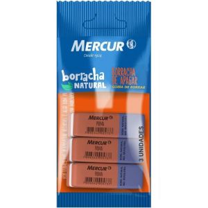 Borracha Bicolor Escolar Prima 40 Mercur c/3 Unid Pack
