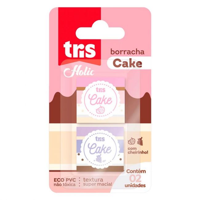 Borracha Holic Fofurices Cake com Cheirinho c/2 Unid Tris 606415