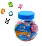 Borracha Cis Mini Animais Pote c/20 Unid. 55.3408