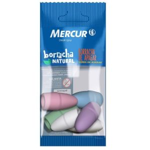 Borracha Ponteira Lápis Branca e Color c/6 Unid Mercur 