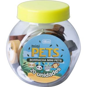 Borracha Mini Pets Pote com 20 und Tilibra 345067
