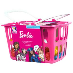 Brinquedo Faz de Conta Barbie Cesta de Mercado 40 Peças Cotiplás 2492