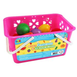 Brinquedo Faz de Conta Frutinhas e Verdurinhas c/ Cesta GGB Plast 401