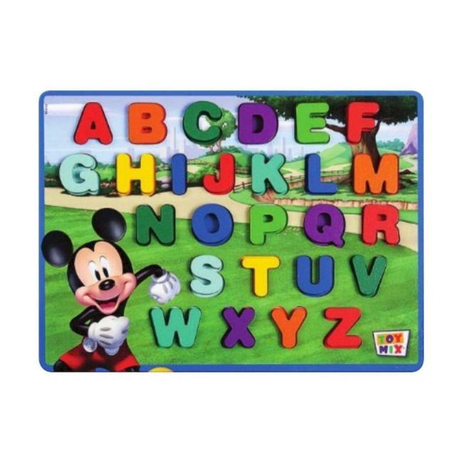 Brinquedo Didático Encaixe Letras Maiúsculas Mickey Mdf Toy Mix 330.1.950
