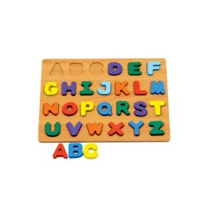 Brinquedo Didático Encaixe Alfabeto Móvel Maiúsculo Mdf Toy Mix 