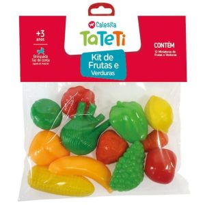 Brinquedo Faz de Conta Kit de Frutas e Verduras c/12 Peças Ta Te Ti 0209