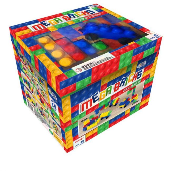 Brinquedo para Montar Bricks Blocos de Montagem 56 Peças Pais e Filhos 