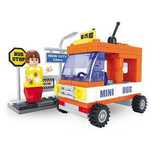 Brinquedo para Montar Cidade Mini Bus 93 Peças Xalingo 02743