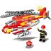 Brinquedo para Montar Bombeiros Helicoptero Resgate 108 Peças Xalingo 28254
