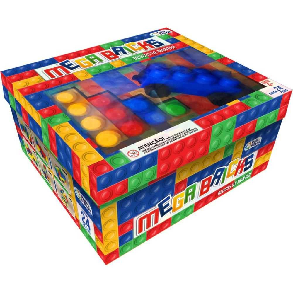 Bloco De Montar Colorido Com 24 Peças Brinquedo Infantil Divertido