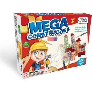 Brinquedo para Montar Mega Construções 45 Peças Pais e Filhos 7394
