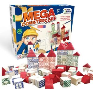 Brinquedo para Montar Mega Construções 76 Peças Pais e Filhos 7395