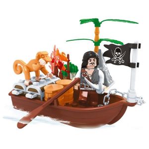 Brinquedo para Montar Piratas Barco do Tesouro 62 Peças Xalingo 05087