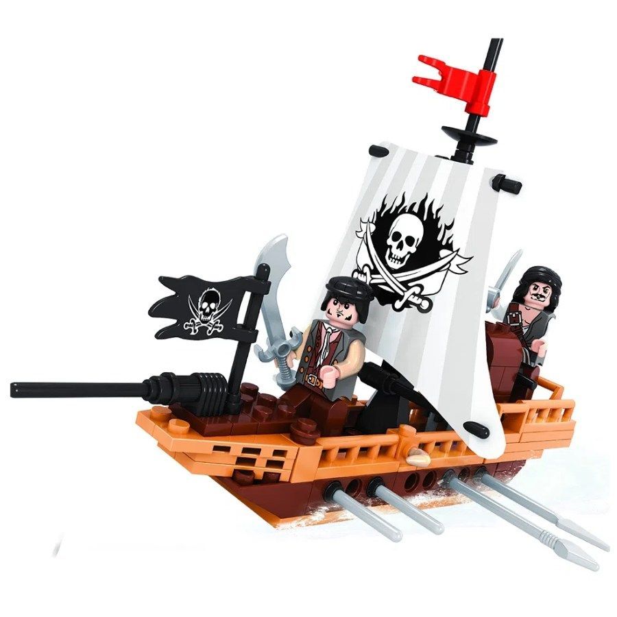Brinquedo para Montar Piratas Navio Batalha 100 Peças Xalingo 05076