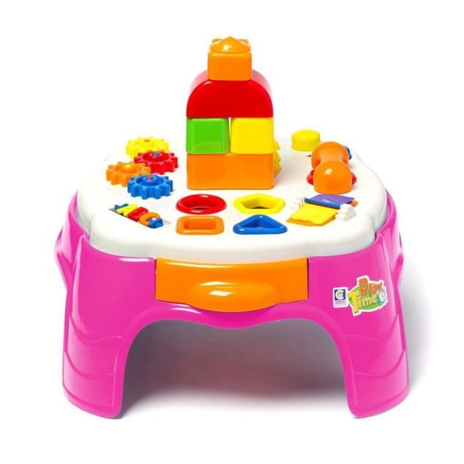 Brinquedo para Montar Play Time Mesa de Atividades Rosa Cotiplás 2049