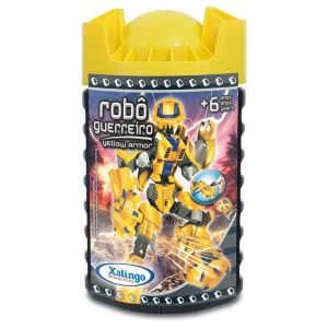 Brinquedo para Montar Robo Guerreiro Yellow Armor 57 Peças Xalingo 06998