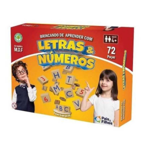 Brinquedo Pedagogico Brincando de Aprender Letras e Números Pais e Filhos