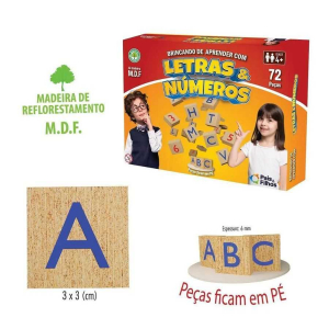 Brinquedo Pedagogico Brincando de Aprender Letras e Números Pais e Filhos