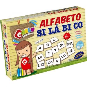 Brinquedo Pedagógico Madeira Alfabeto Silábico 150 Peças Carlu 3018