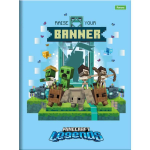 Caderno Brochura 1/4 (pequeno) Capa Dura 48 Fls Minecraft Foroni 