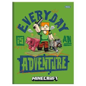Caderno Brochura 1/4 (pequeno) Capa Dura 80 Fls Minecraft Foroni 