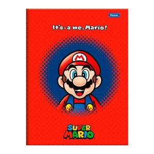Caderno Brochura 1/4 (pequeno) Capa Dura 80 Fls Super Mario Foroni 