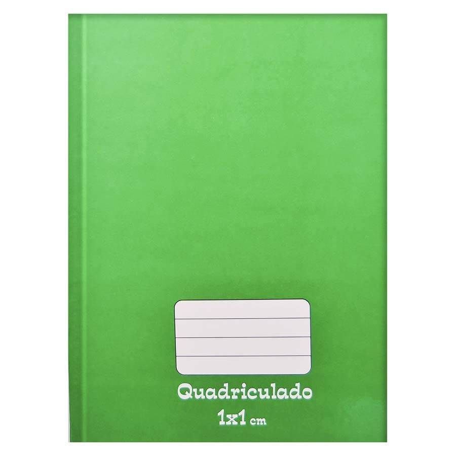Caderno Quadriculado Brochura Univ. 1x1cm Capa Dura 48 fls Liso Verde Tamoio 2112