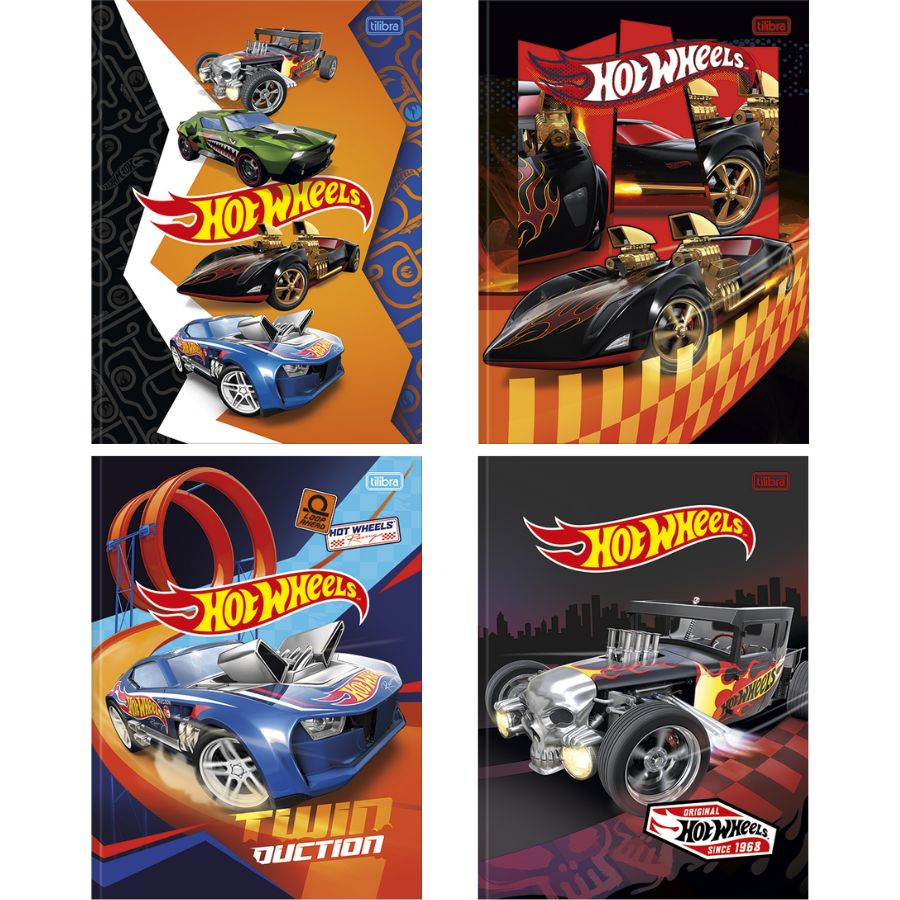 Caderno Brochura Univ. Capa Dura 48 Fls Hot Wheels Tilibra