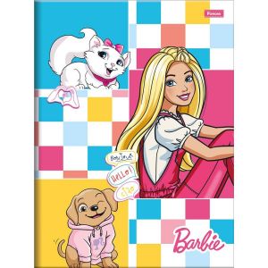 Caderno Brochura Univ. Capa Dura 80 Fls Barbie Foroni