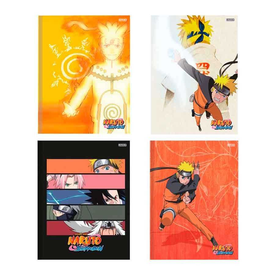 Caderno de Desenho Espiral Capa Dura 60 Folhas Naruto Shippuden