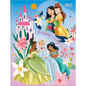 Caderno Brochura Univ. Capa Dura 80 Fls Princesas Tilibra