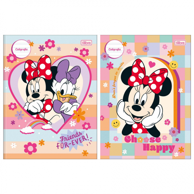 Caderno Caligrafia Brochura Univ. 40 Fls Capa Dura Minnie Tilibra