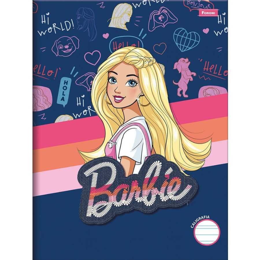 Caderno Caligrafia Brochura Univ. 40 Fls Capa Dura Barbie Foroni 4082493