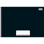 Caderno Espiral Cartografia e Desenho Capa Dura Milimetrado 80 Fls Preto Pepper Tilibra 306011