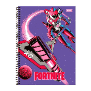 Caderno Espiral 1/4 (pequeno) Capa Dura 80 Fls Fortnite Foroni 